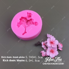 Khuôn silicon Chùm Hoa Mận Rừng 5.7cm làm bánh rau câu 3D 4D nhấn xôi, fondant, socola, nến hanmade