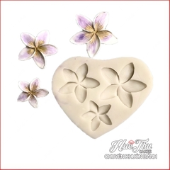 Khuôn silicon Hoa 5 Cánh (vỉ 3 hoa) làm bánh rau câu 3D 4D nhấn xôi, fondant, socola, nến hanmade