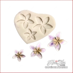 Khuôn silicon Hoa 5 Cánh (vỉ 3 hoa) làm bánh rau câu 3D 4D nhấn xôi, fondant, socola, nến hanmade