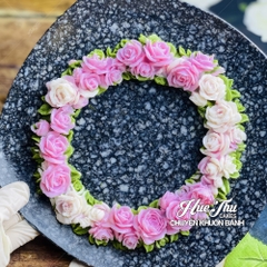 Khuôn silicon Vòng Tròn Hoa Hồng làm bánh rau câu 3D 4D nhấn xôi, fondant, socola, nến hanmade