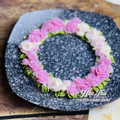 Khuôn silicon Vòng Tròn Hoa Hồng làm bánh rau câu 3D 4D nhấn xôi, fondant, socola, nến hanmade