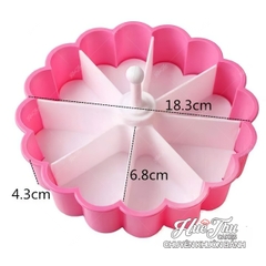 Khuôn nhựa tròn 8 ngăn 18.5cm dùng đổ thạch rau câu siêu đẹp, chia xôi hoa đậu