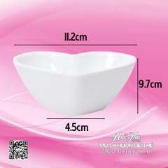 Bát Trái Tim Nhựa Giả Sứ 11.2cm, Chén Tim Decor - trang trí đồ ăn, mâm cúng