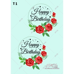 Tấm Decal Trong chủ đề Sinh Nhật, chữ dán tem dán lên bánh trang trí bánh rau câu tiện lợi (nhiều mẫu)