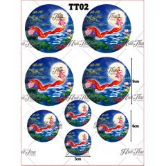 Tấm Decal Trong chủ đề Trung Thu, chữ dán tem dán lên bánh trang trí bánh rau câu tiện lợi (nhiều mẫu)