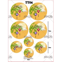 Tấm Decal Trong chủ đề Trung Thu, chữ dán tem dán lên bánh trang trí bánh rau câu tiện lợi (nhiều mẫu)