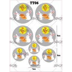 Tấm Decal Trong chủ đề Trung Thu, chữ dán tem dán lên bánh trang trí bánh rau câu tiện lợi (nhiều mẫu)