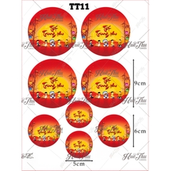 Tấm Decal Trong chủ đề Trung Thu, chữ dán tem dán lên bánh trang trí bánh rau câu tiện lợi (nhiều mẫu)