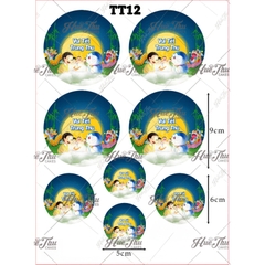 Tấm Decal Trong chủ đề Trung Thu, chữ dán tem dán lên bánh trang trí bánh rau câu tiện lợi (nhiều mẫu)
