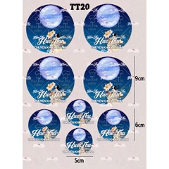 Tấm Decal Trong chủ đề Trung Thu, chữ dán tem dán lên bánh trang trí bánh rau câu tiện lợi (nhiều mẫu)