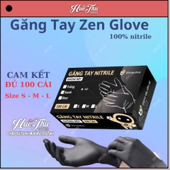 Găng Tay Màu Đen Zen Glove Hộp 100 Cái - Găng tay đen dùng trong thực phẩm, thẩm mỹ, công nghiệp