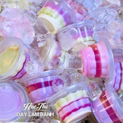 Hộp đựng rau câu Bông Mai (50 cái, có nắp) hũ nhựa làm bánh, da lợn, đựng tàu hủ singapore, panna cotta, rau câu ly