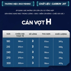 Cán vợt Carbon Rice Fishing KK-60 Phiên bản H & M