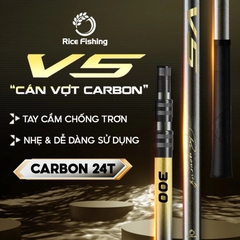 Cán vợt carbon câu đài V5 Rice Fishing KK-68  chất liệu Carbon 24T cao cấp
