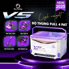 Thùng câu đài V5 KK-62 Rice Fishing chân địa hình phiên bản mới