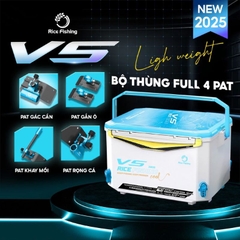 Thùng câu đài V5 KK-62 Rice Fishing chân địa hình phiên bản mới
