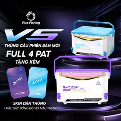 Thùng câu đài V5 KK-62 Rice Fishing chân địa hình phiên bản mới