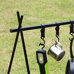 Giá treo đồ cắm trại gấp gọn tiện dụng, Giá móc đồ dã ngoại nhỏ gọn hợp kim nhôm đa năng có túi đựng