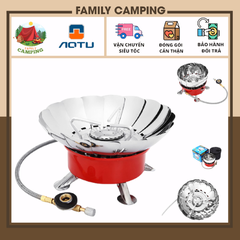 Bếp gas mini gấp gọn chắn gió, bếp nấu ăn siêu tiện dụng du lịch, cắm trại hãng AoTu AT6304