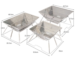 Bếp nướng inox ngoài trời di động gấp gọn, bếp than dã ngoại 3-5 người bếp nướng than hoa Selpa