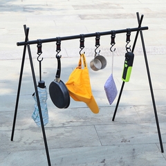 Giá treo đồ cắm trại gấp gọn tiện dụng, Giá móc đồ dã ngoại nhỏ gọn hợp kim nhôm đa năng có túi đựng