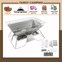 Bếp nướng gấp gọn có túi đựng cắm trại dã ngoại du lịch, bếp than chính hãng Campingmoon MT3