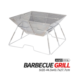 Bếp nướng inox ngoài trời di động gấp gọn, bếp than dã ngoại 3-5 người bếp nướng than hoa Selpa