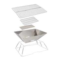 Bếp nướng inox ngoài trời di động gấp gọn, bếp than dã ngoại 3-5 người bếp nướng than hoa Selpa