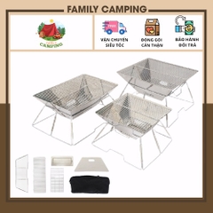 Bếp nướng inox ngoài trời di động gấp gọn, bếp than dã ngoại 3-5 người bếp nướng than hoa Selpa