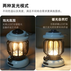 Đèn cắm trại kiểu dáng cổ điển sang trọng đèn lều sử dụng pin sạc tuổi thọ pin dài ánh sáng vàng