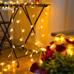 Đèn led dây dài 10mx80 bóng ngôi sao màu vàng