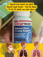 Clearwayz Hỗ trợ đường thở, hô hấp, ngủ ngáy, hút thuốc 30V
