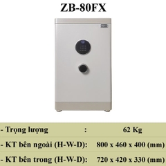 Két sắt nhập khẩu BOFA ZB-80FX Vân Tay+Điện Tử+kết nối điện thoại