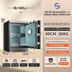 Két sắt BOJIN SERIES BJ-60LJ(Face ID+vân tay+điện tử+app điện thoại) công nghệ Đức