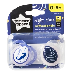 Set 2 ty ngậm dạ quang Tommee Tippee Night Time 0-6 tháng