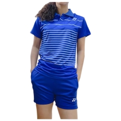 Áo cầu lông yonex cổ bẻ 2019 Nam nữ Xanh dương