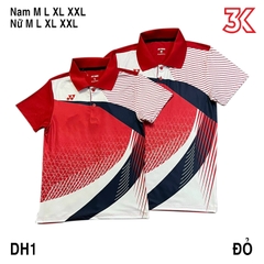 Áo cầu lông Yonex cổ bẻ  Nam Nữ mẫu DH1 Đỏ 1 Áo