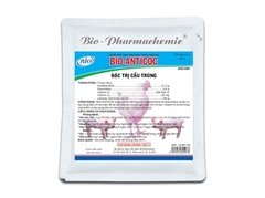 BIO ANTICOC 100G Thuốc bột hòa tan hoặc trộn thức ăn đặc trị cầu trùng phân sáp phân có máu