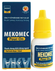 MEKOMEC 10ML Thuốc dung dịch DÙNG NGOÀI điều trị các bệnh nhiễm kí sinh trùng trên gia súc: ve,ghẻ,bọ chét..