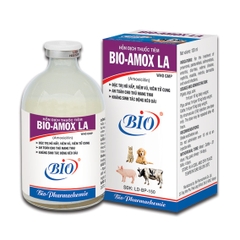 BIO AMOX LA 20ml Hỗn dịch tiêm vô trùng đặc trị hô hấp, viêm vú,viêm tử cung an toàn cho thú mang thai