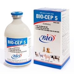 BIO CEP 5 100ml Hỗn dịch thuốc tiêm đặc trị bệnh hô hấp, viêm vú, viêm tử cung