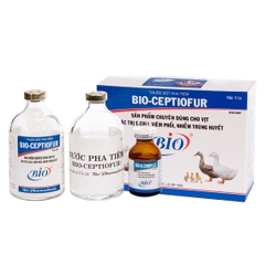 BIO CEPTIOFUR 100ML Thuốc bột pha tiêm đặc trị e.coli, viêm phổi, nhiễm trùng huyết