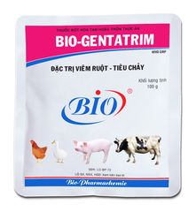 BIO GENTATRIM 100G Thuốc bột hoà tan hoặc trộn thức ăn đặc trị viêm ruột tiêu chảy