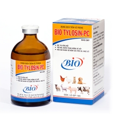 BIO TYLOSIN PC 100ml Dung dịch tiêm vô trùng đặc trị viêm phổi, thở khó, nhiễm trùng đường hô hấp, CRD trên gà, khẹc vịt