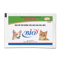 BIOTIC CHÓ MÈO 5G Thuốc bột hoà tan hoặc trộn thức ăn men hỗ trợ đường tiêu hoá