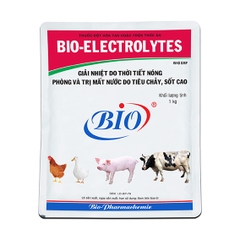 BIO ELECTROLYTES 100G Thuốc bột hoà tan hoặc trộn thức ăn giải nhiệt do thời tiết nóng,phòng và trị mất nước do tiêu chảy,sốt cao