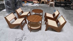 Bàn Trà Gỗ Indochine Đan Mây - BTG31