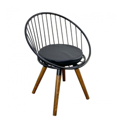 GHẾ SẮT CHÂN GỖ MẶT NỆM