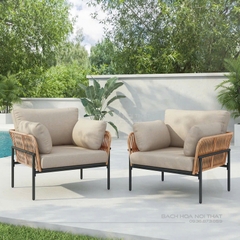 Ghế Ngoài Trời Khung Sắt Đan Dây GD19