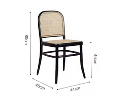 Ghế cafe gỗ tựa mây mặt ngồi cói - GDD18